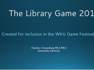 Creating a game out of survey software- WKU Library Game
